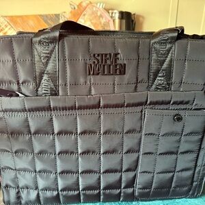 Steve Madden Black Quilted Men's Bag